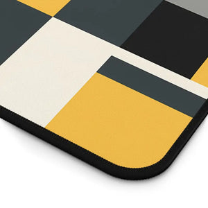 Geometric Desk Mat - Mid-century Mustard and Gray Pattern - Dipaliz - Computer Accessories