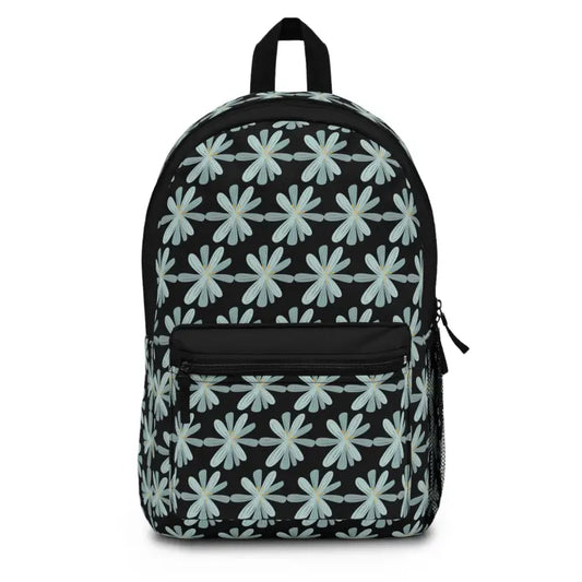 Midnight Blossom Backpack: Cozy Style with Blue Flowers - one Size Bags