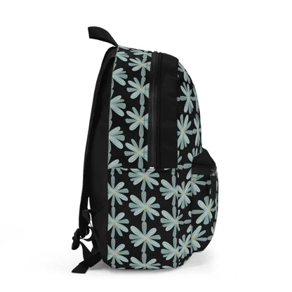 Midnight Blossom Backpack: Cozy Style & Blue Flower Flair - one Size Bags