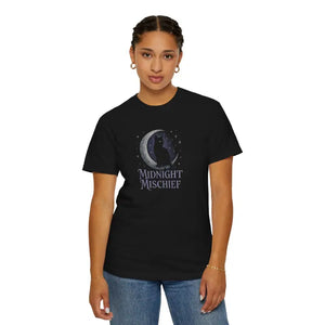 Midnight Mischief Cat Tee - Moonlit Alley Adventure Style - Dipaliz - T-shirts