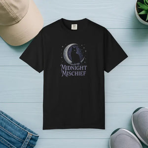 Midnight Mischief Cat Tee - Moonlit Alley Adventure Style - Dipaliz - Black / s - T-shirts