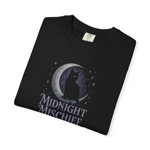Midnight Mischief Cat Tee - Moonlit Alley Adventure Style - Dipaliz - T-shirts