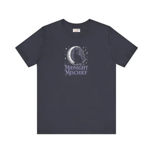 Spooky Cat Moon Unisex Jersey Short Sleeve Tee - Dipaliz - Heather Midnight Navy / s - T-shirts