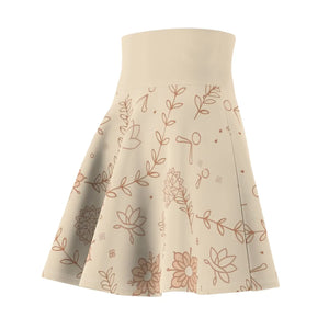 Floral Skater Skirt - Minimal Print Everyday Wear - Dipaliz - Skirts - 2xl