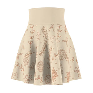 Floral Skater Skirt - Minimal Print Everyday Wear - Dipaliz - Skirts - 2xl