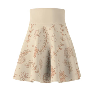 Floral Skater Skirt - Minimal Print Everyday Wear - Dipaliz - Skirts - 2xl