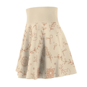Floral Skater Skirt - Minimal Print Everyday Wear - Dipaliz - Skirts - 2xl