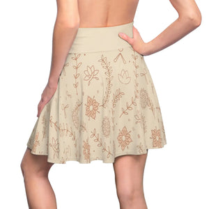 Floral Skater Skirt - Minimal Print Everyday Wear - Dipaliz - Skirts - 2xl
