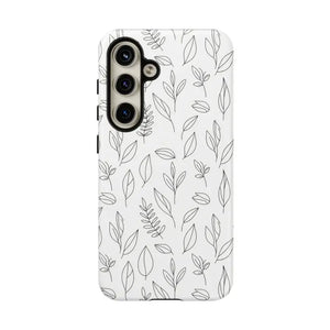Phone Case - Minimal Leaf Pattern - Protective Botanical Design Dipaliz Samsung Galaxy S24 / Matte