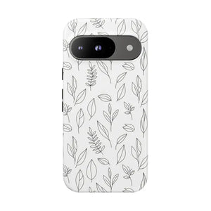 Phone Case - Minimal Leaf Pattern - Protective Botanical Design Dipaliz Google Pixel 9 / Matte