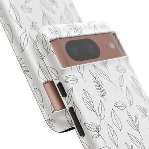 Phone Case - Minimal Leaf Pattern - Protective Botanical Design Dipaliz