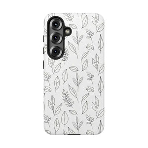 Phone Case - Minimal Leaf Pattern - Protective Botanical Design Dipaliz Samsung Galaxy S25 / Glossy
