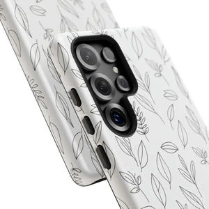 Phone Case - Minimal Leaf Pattern - Protective Botanical Design Dipaliz