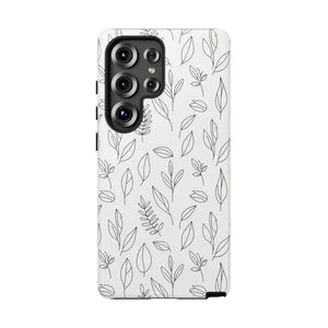 Phone Case - Minimal Leaf Pattern - Protective Botanical Design Dipaliz Samsung Galaxy S25 Ultra / Glossy