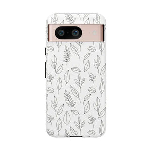 Phone Case - Minimal Leaf Pattern - Protective Botanical Design Dipaliz Google Pixel 8 / Matte