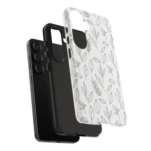 Phone Case - Minimal Leaf Pattern - Protective Botanical Design Dipaliz