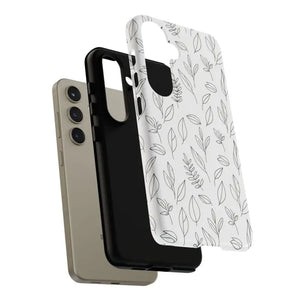 Phone Case - Minimal Leaf Pattern - Protective Botanical Design Dipaliz