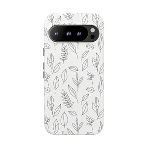 Phone Case - Minimal Leaf Pattern - Protective Botanical Design Dipaliz Google Pixel 9 Pro / Matte