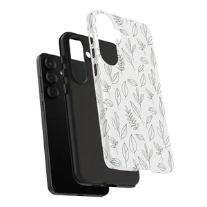 Phone Case - Minimal Leaf Pattern - Protective Botanical Design Dipaliz