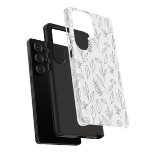 Phone Case - Minimal Leaf Pattern - Protective Botanical Design Dipaliz