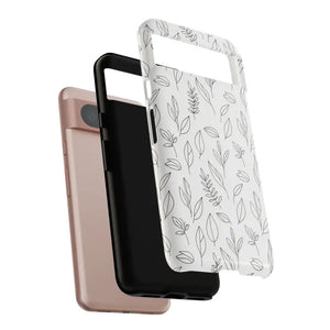 Phone Case - Minimal Leaf Pattern - Protective Botanical Design Dipaliz