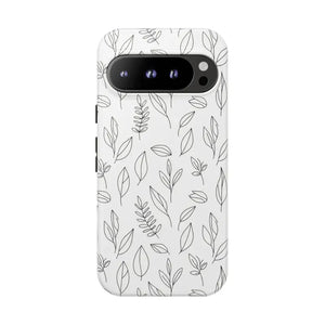 Phone Case - Minimal Leaf Pattern - Protective Botanical Design Dipaliz Google Pixel 9 Pro / Glossy