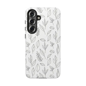 Phone Case - Minimal Leaf Pattern - Protective Botanical Design Dipaliz Samsung Galaxy S25 Plus / Glossy