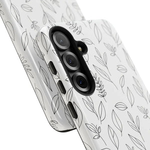 Phone Case - Minimal Leaf Pattern - Protective Botanical Design Dipaliz