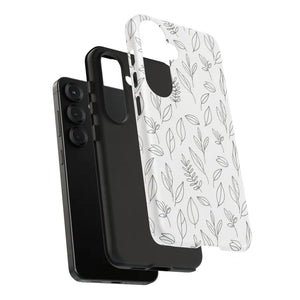 Phone Case - Minimal Leaf Pattern - Protective Botanical Design Dipaliz