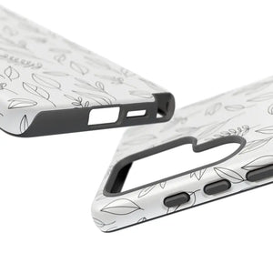 Phone Case - Minimal Leaf Pattern - Protective Botanical Design Dipaliz