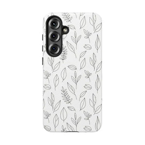Phone Case - Minimal Leaf Pattern - Protective Botanical Design Dipaliz Samsung Galaxy S25 Plus / Matte
