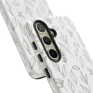 Phone Case - Minimal Leaf Pattern - Protective Botanical Design Dipaliz