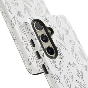 Phone Case - Minimal Leaf Pattern - Protective Botanical Design Dipaliz