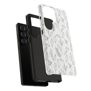 Phone Case - Minimal Leaf Pattern - Protective Botanical Design Dipaliz
