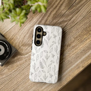 Phone Case - Minimal Leaf Pattern - Protective Botanical Design Dipaliz Samsung Galaxy S24 / Glossy