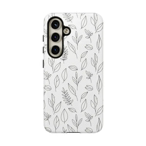 Phone Case - Minimal Leaf Pattern - Protective Botanical Design Dipaliz