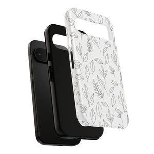 Phone Case - Minimal Leaf Pattern - Protective Botanical Design Dipaliz