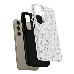 Phone Case - Minimal Leaf Pattern - Protective Botanical Design Dipaliz