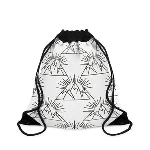 Bags - Mountain Sunrise Drawstring Bag - Minimal Geometric Design - Dipaliz one Size