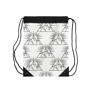 Bags - Mountain Sunrise Drawstring Bag - Minimal Geometric Design - Dipaliz one Size