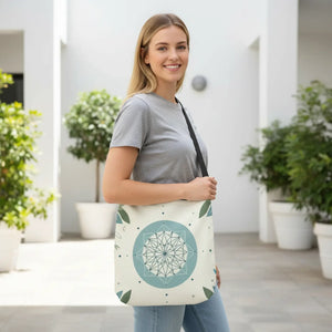Minimalist Geometrical Pattern Tote Bag - Leaf Design - Dipaliz - Bags