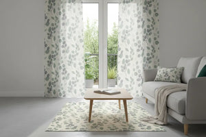 Minimalist living space with eucalyptus textiles