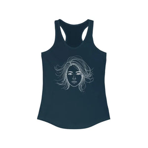 Minimalist Sketch Racerback Tank - Turn Heads Style - Dipaliz - Solid Midnight Navy / Xs - Tops