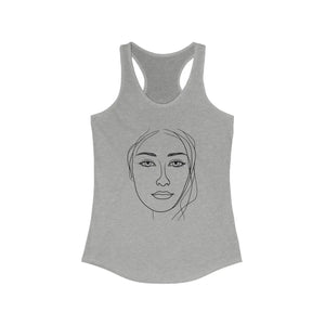Chic Minimalist Sketch Racerback Tank - Soft Slim Fit - Dipaliz - Tops