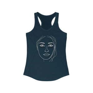 Chic Minimalist Sketch Racerback Tank - Soft Slim Fit - Dipaliz - Tops