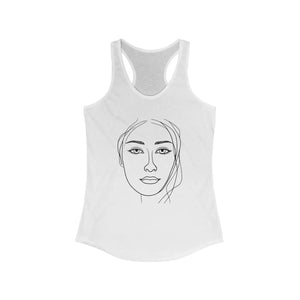 Chic Minimalist Sketch Racerback Tank - Soft Slim Fit - Dipaliz - Tops