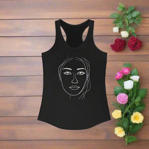 Chic Minimalist Sketch Racerback Tank - Soft Slim Fit - Dipaliz - Tops