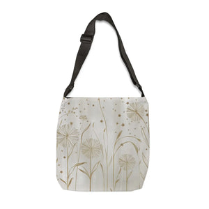 Chic Adjustable Tote Bag - Minimalistic Dandelions - Dipaliz - Bags