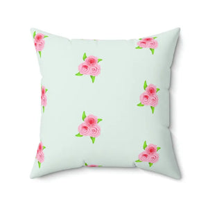 Polyester Square Pillow Roses Print Mint Color - Dipaliz - 20’’ × - Throw Pillows