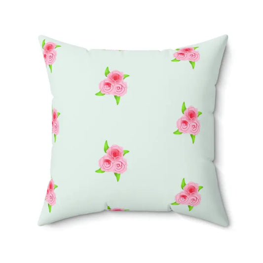 Minty Roses Polyester Pillow: Style & Comfort for your Home - 20’’ × Decor